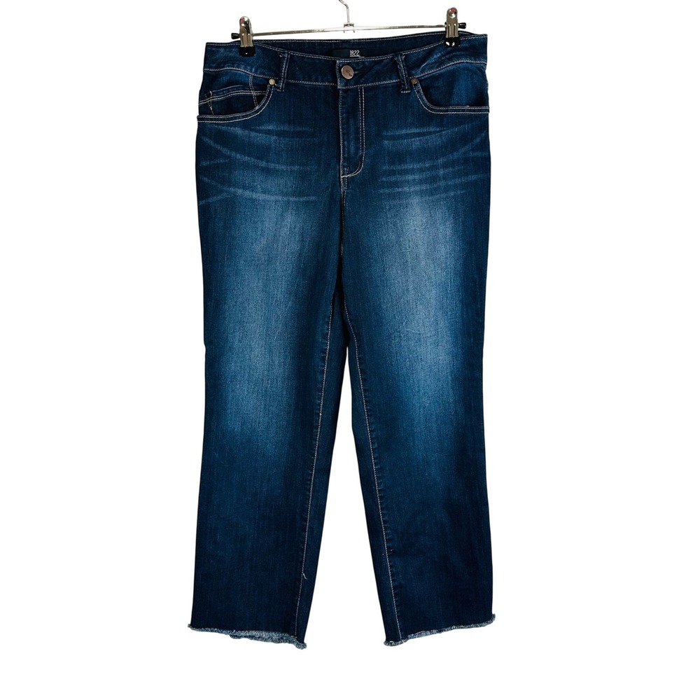 1822 Denim Womans 14 Jeans Straight Leg Denim Blue Jean Pockets Stretch